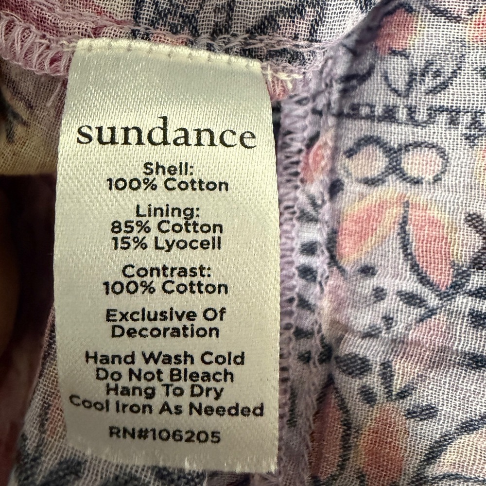 Sundance Fields of Beauty sz S Tiered Floral Peasant Dress Ruffle Purple w Slip - Picture 4 of 6